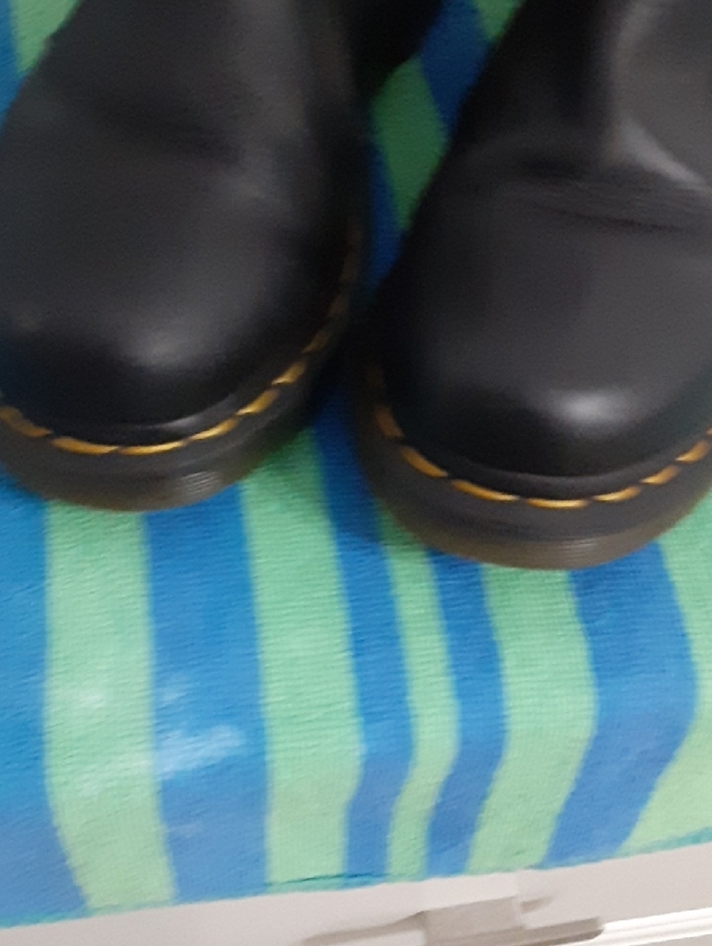 Dr. Martens Black Chelsea Boots with Yellow Stitching Clean  Worn  A Few  Times - Picture 9 of 12